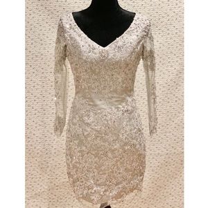 Silver Lace and Rhinestones Dress - Size 4 EUC